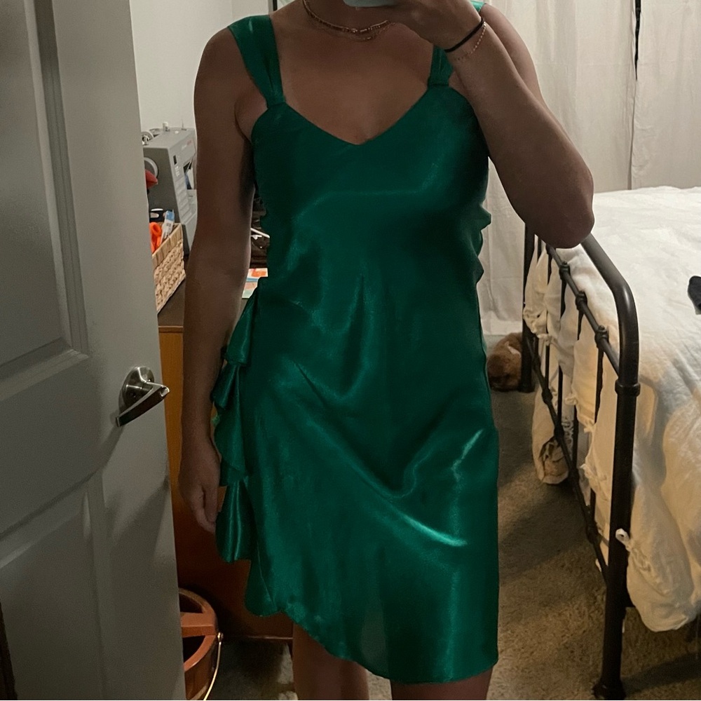 Victoria's Secret Vintage Gold Label Green Slip Dress